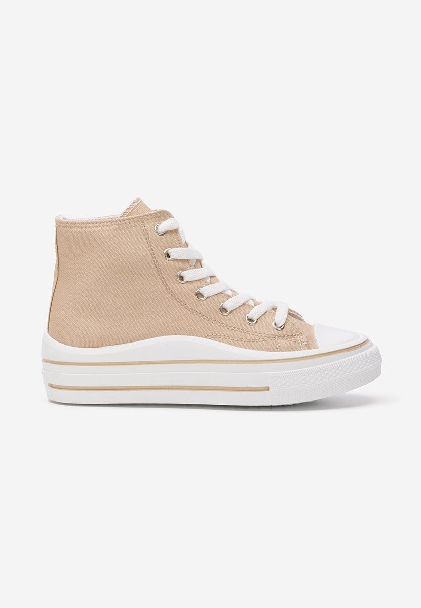 Γυναικεία sneakers αστραγάλο Hanya μπεζ