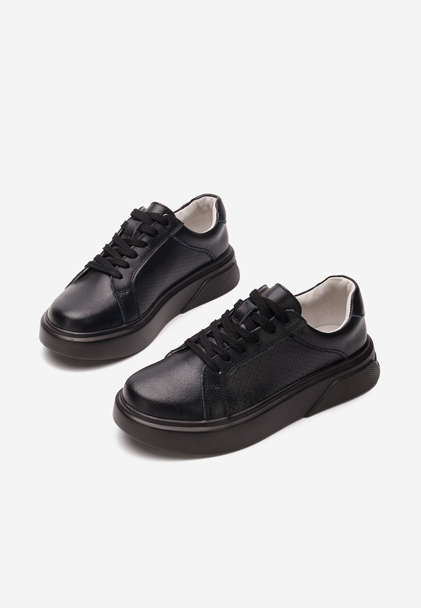 Sneakers γυναικεια δερματινα Jenina μαύρα