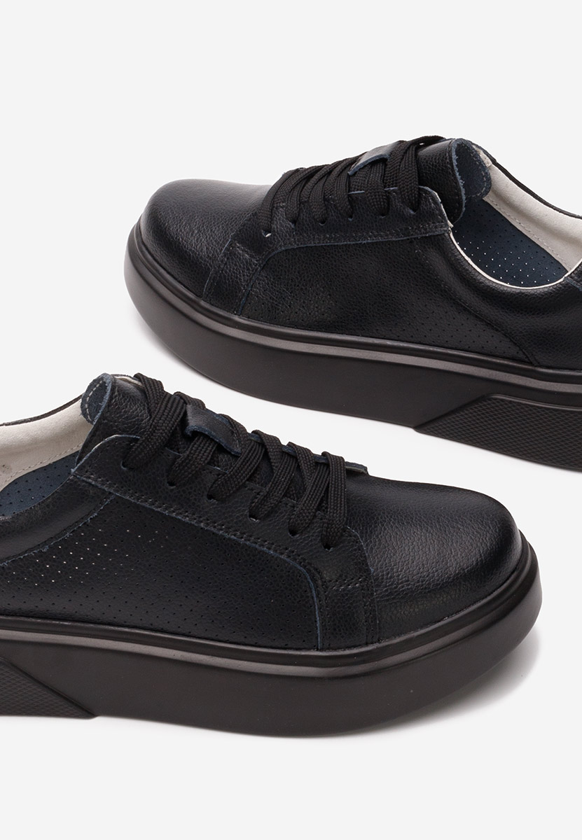 Sneakers γυναικεια δερματινα Jenina μαύρα