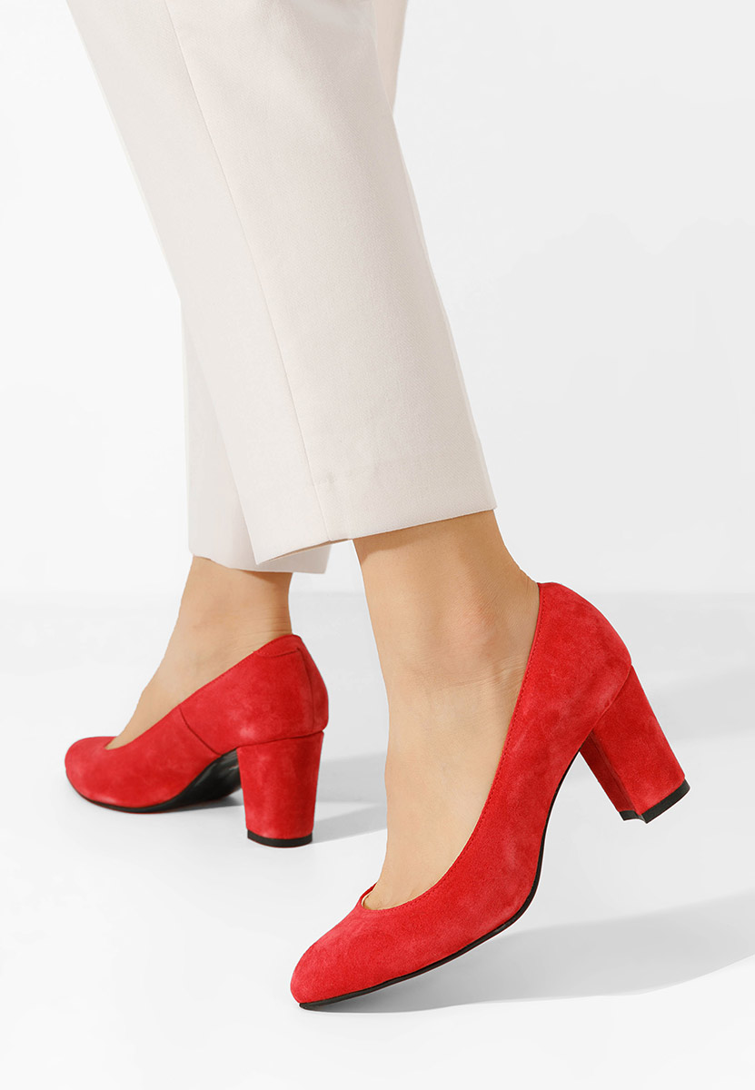 Δερμάτινα παπούτσια Sienna κοκκινο