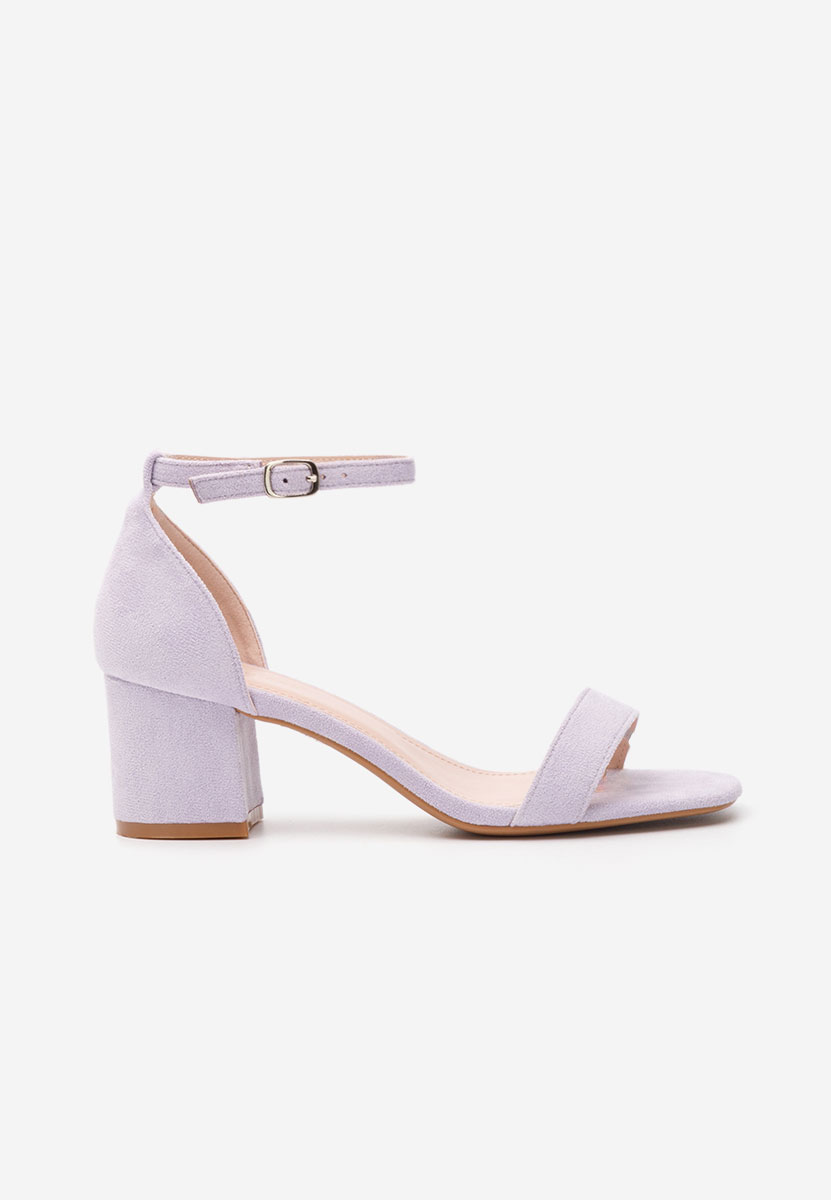 Πέδιλα με χοντρο τακουνι Lilea V3 λιλα