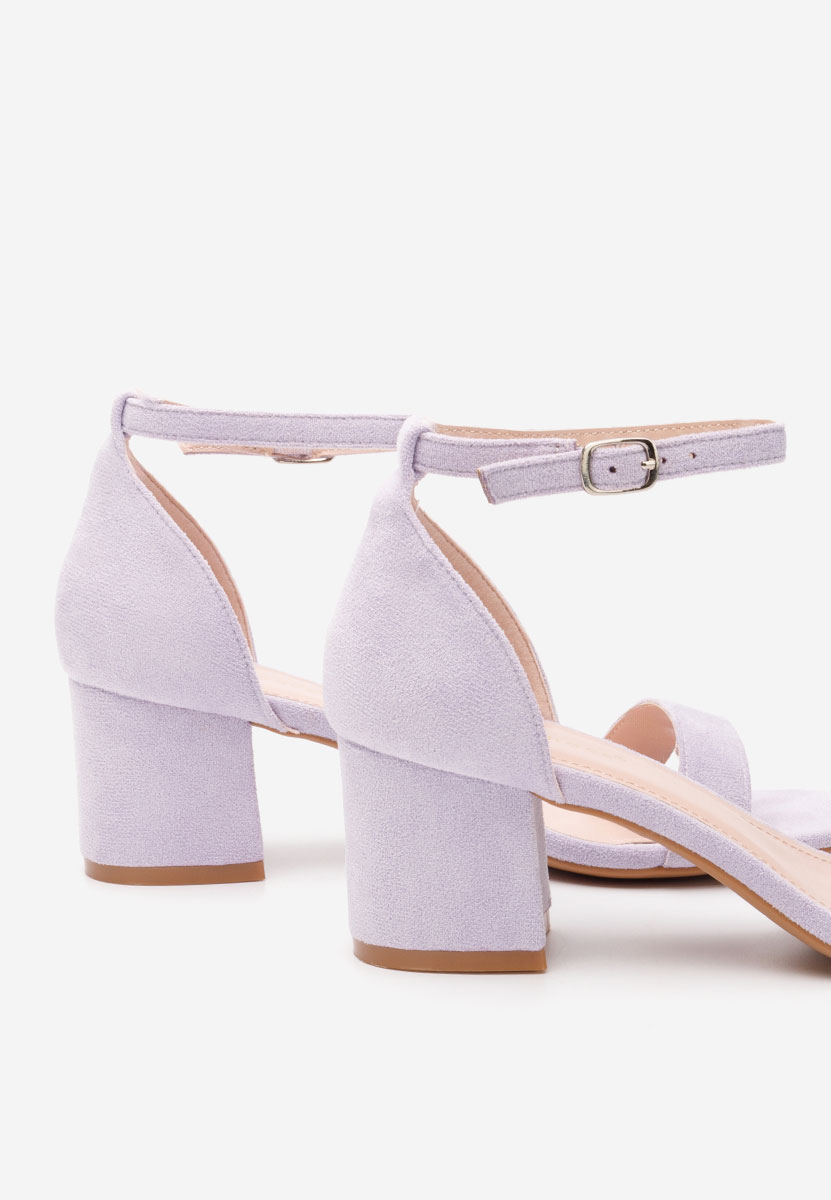 Πέδιλα με χοντρο τακουνι Lilea V3 λιλα