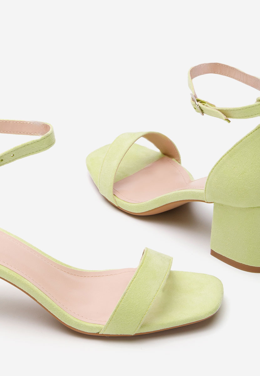 Πέδιλα με χοντρο τακουνι Lilea V3 λεμονι