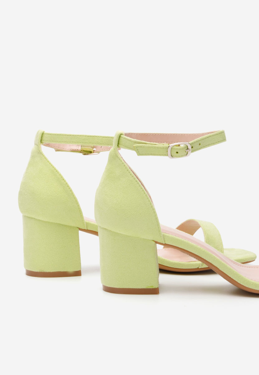 Πέδιλα με χοντρο τακουνι Lilea V3 λεμονι