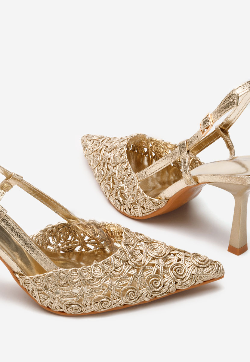 Γόβες slingback Azzie χρυσο