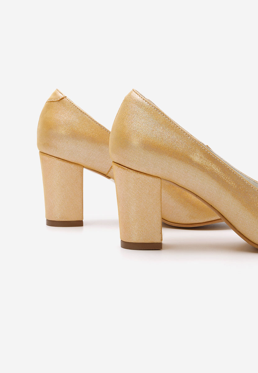 Γόβες με χοντρό τακούνι Cleopatra χρυσο