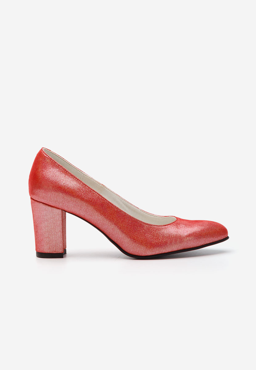 Γόβες με χοντρό τακούνι Cleopatra κοκκινο