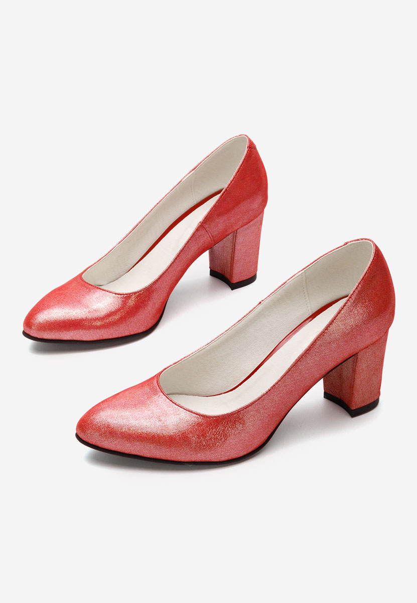 Γόβες με χοντρό τακούνι Cleopatra κοκκινο