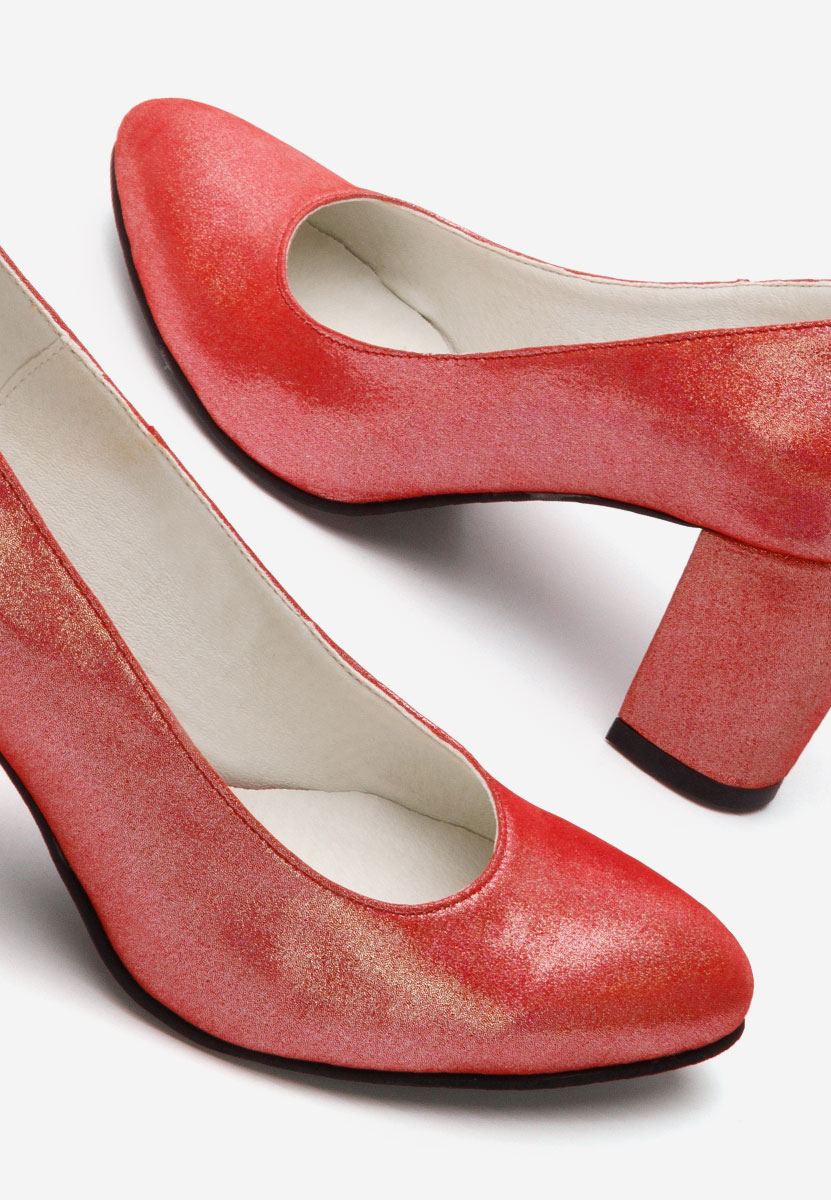 Γόβες με χοντρό τακούνι Cleopatra κοκκινο