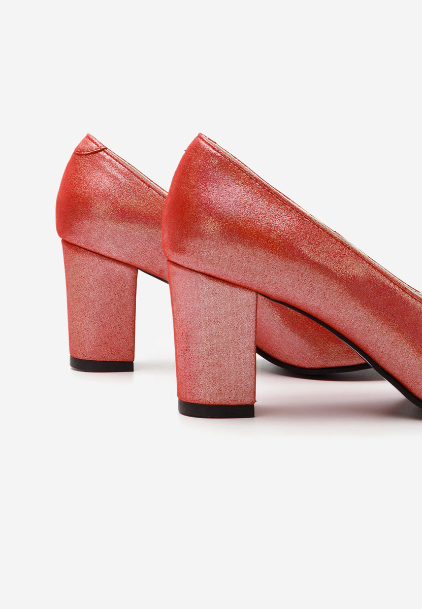 Γόβες με χοντρό τακούνι Cleopatra κοκκινο