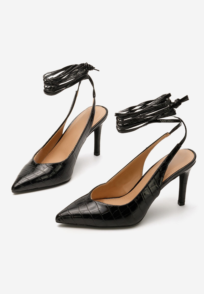 Γόβες slingback Laila μαύρα