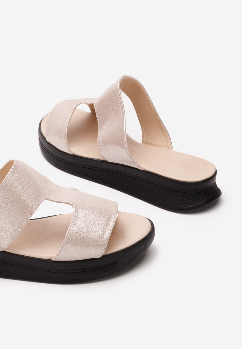 Δερμάτινες παντόφλες Ermita Higuera ροζ