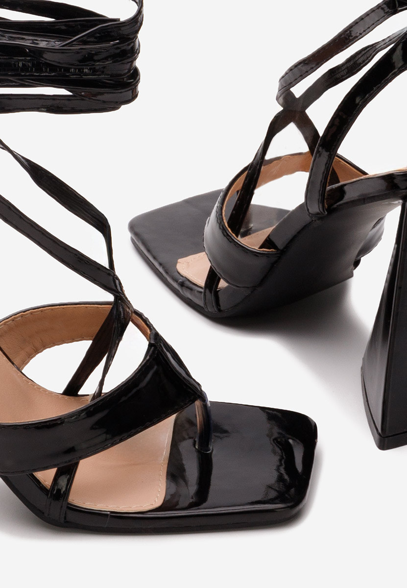 Πέδιλα με κορδονια Nacosia Μαύρα