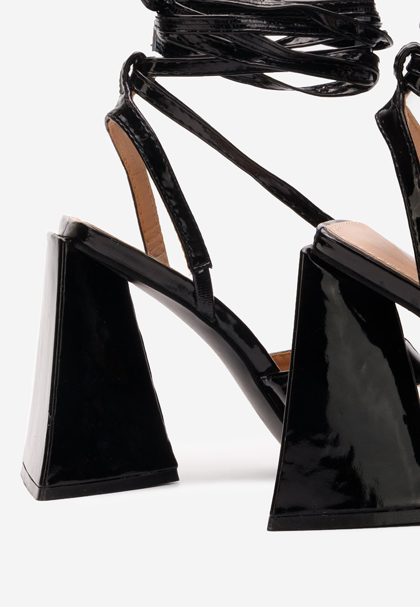 Πέδιλα με κορδονια Nacosia Μαύρα