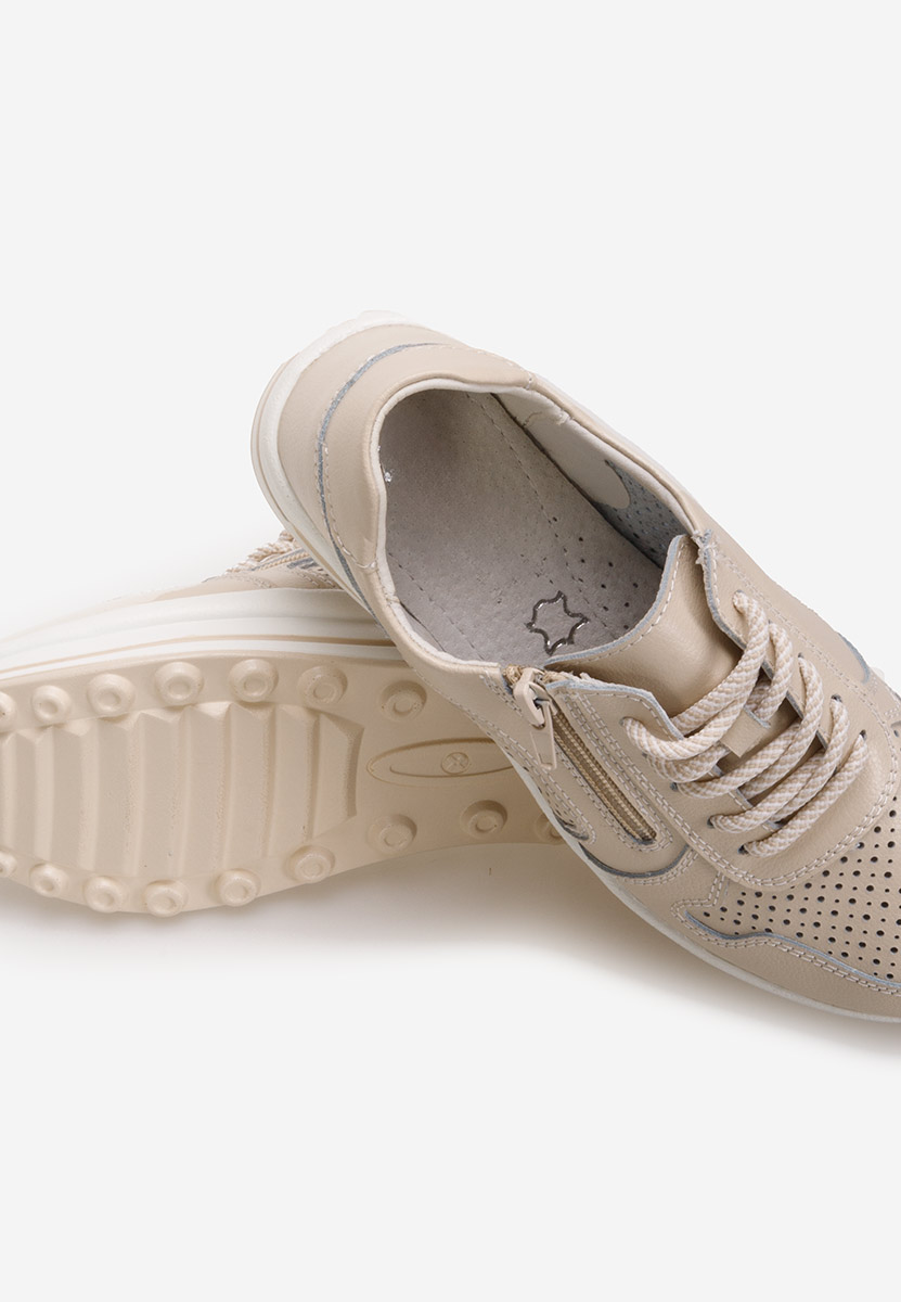 Sneakers γυναικεια δερματινα Cidra μπεζ