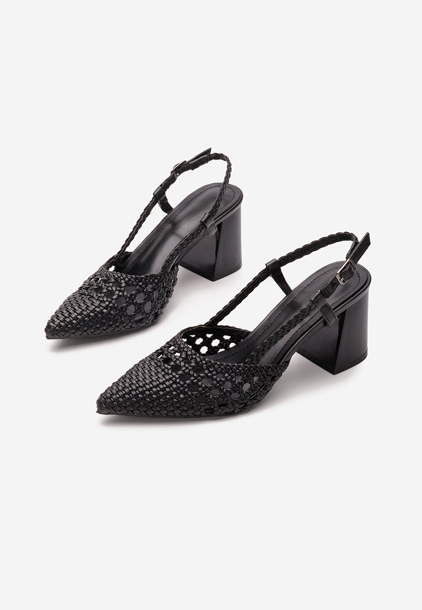 Γόβες slingback Letira μαύρα