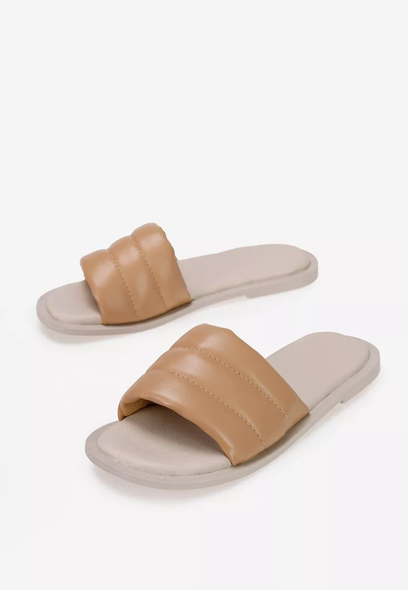 Δερμάτινες παντόφλες Gijon V3 μπεζ