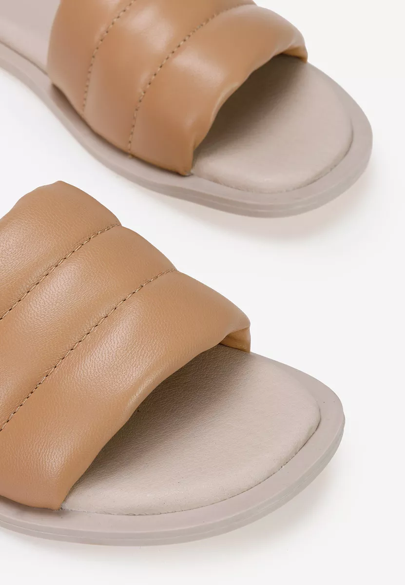 Δερμάτινες παντόφλες Gijon V3 μπεζ