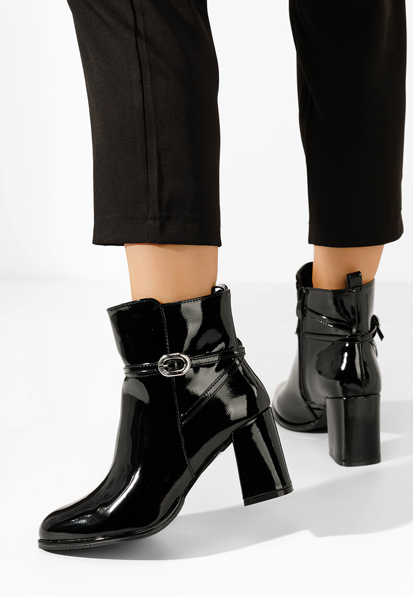 Μποτάκια με χοντρό τακούνι Cherri V3 Μαύρα