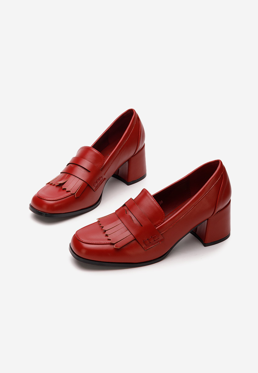 Loafers γυναικεια με τακουνι Solina κοκκινο