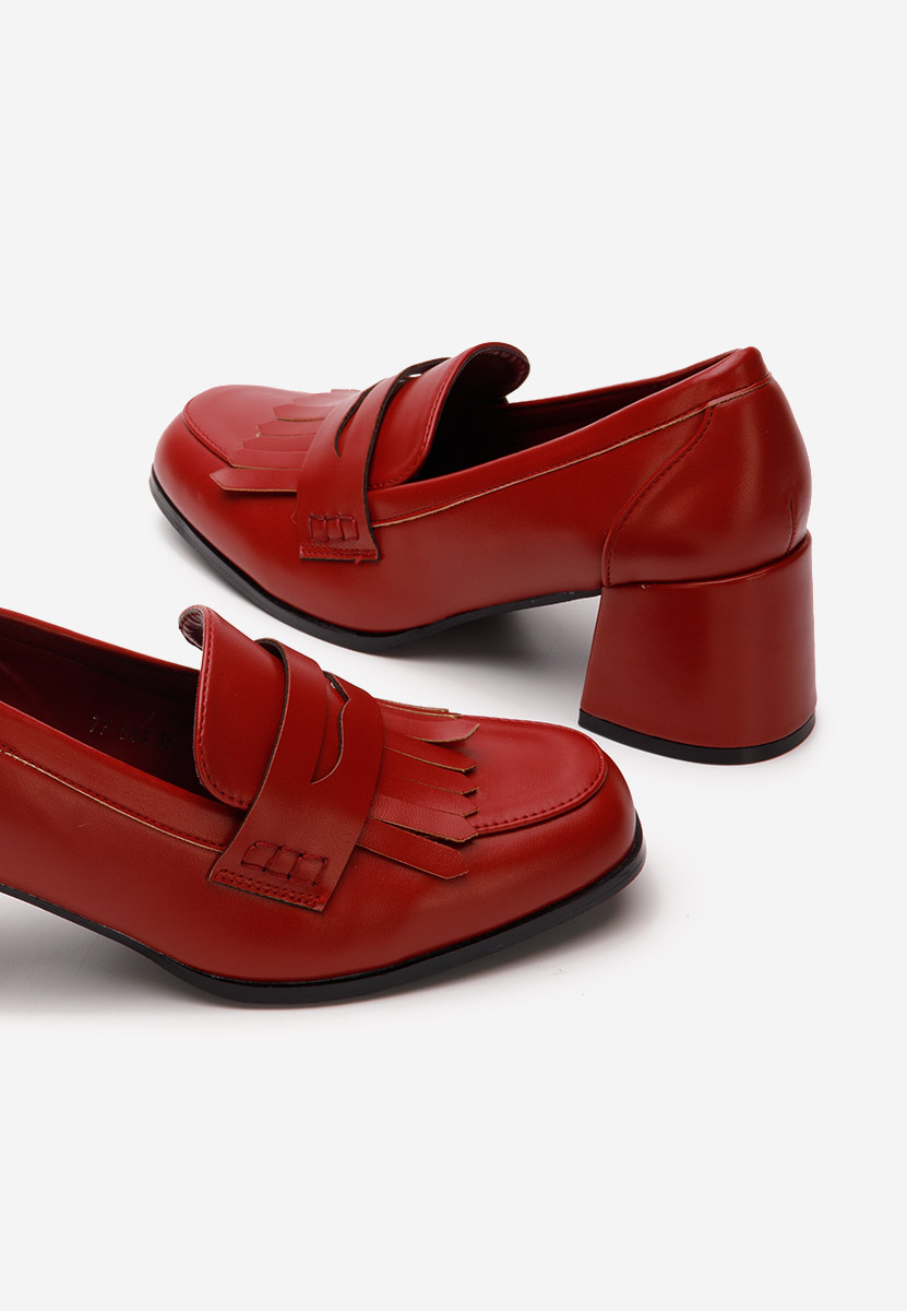 Loafers γυναικεια με τακουνι Solina κοκκινο