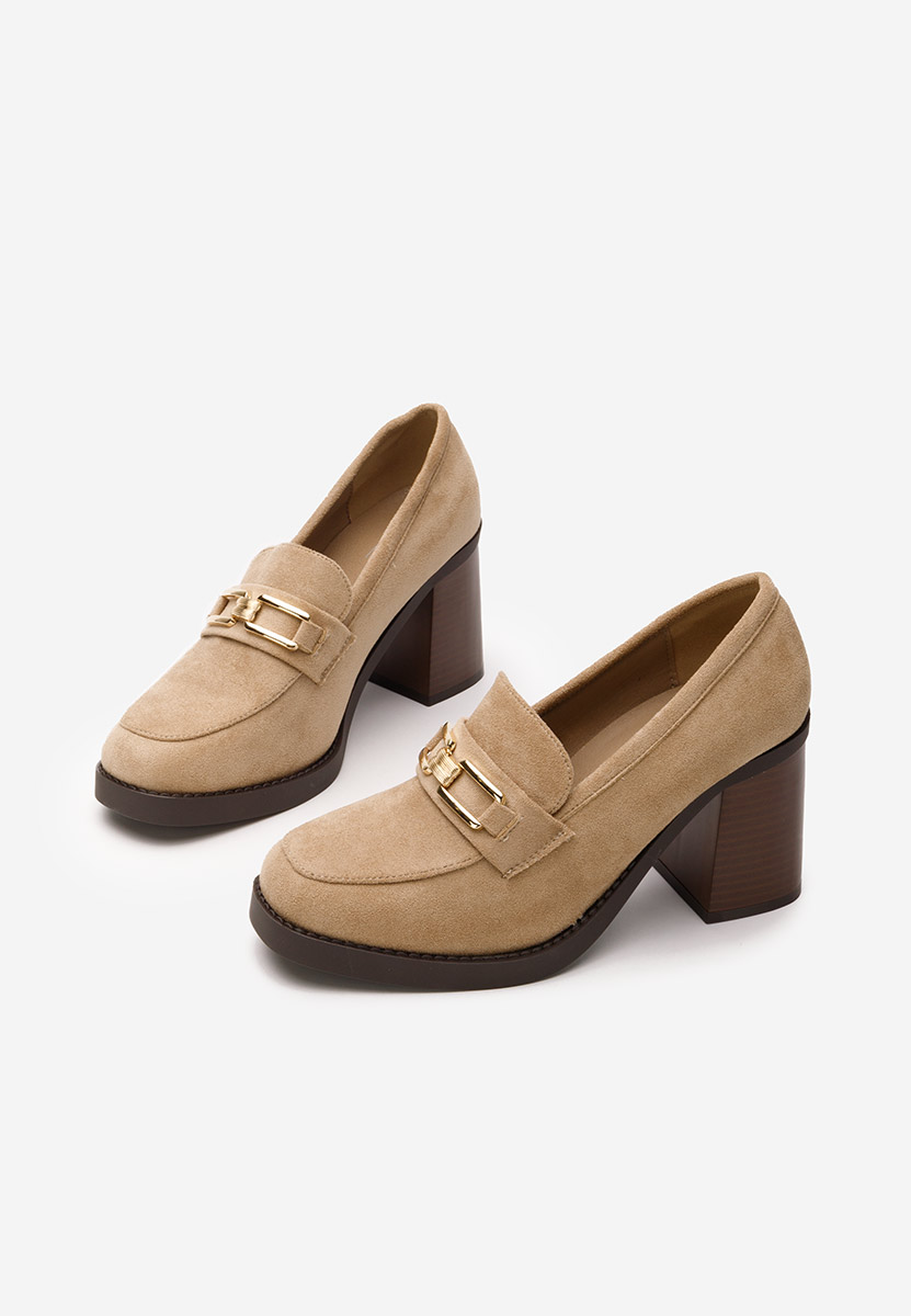 Loafers με τακουνι Akera χακι