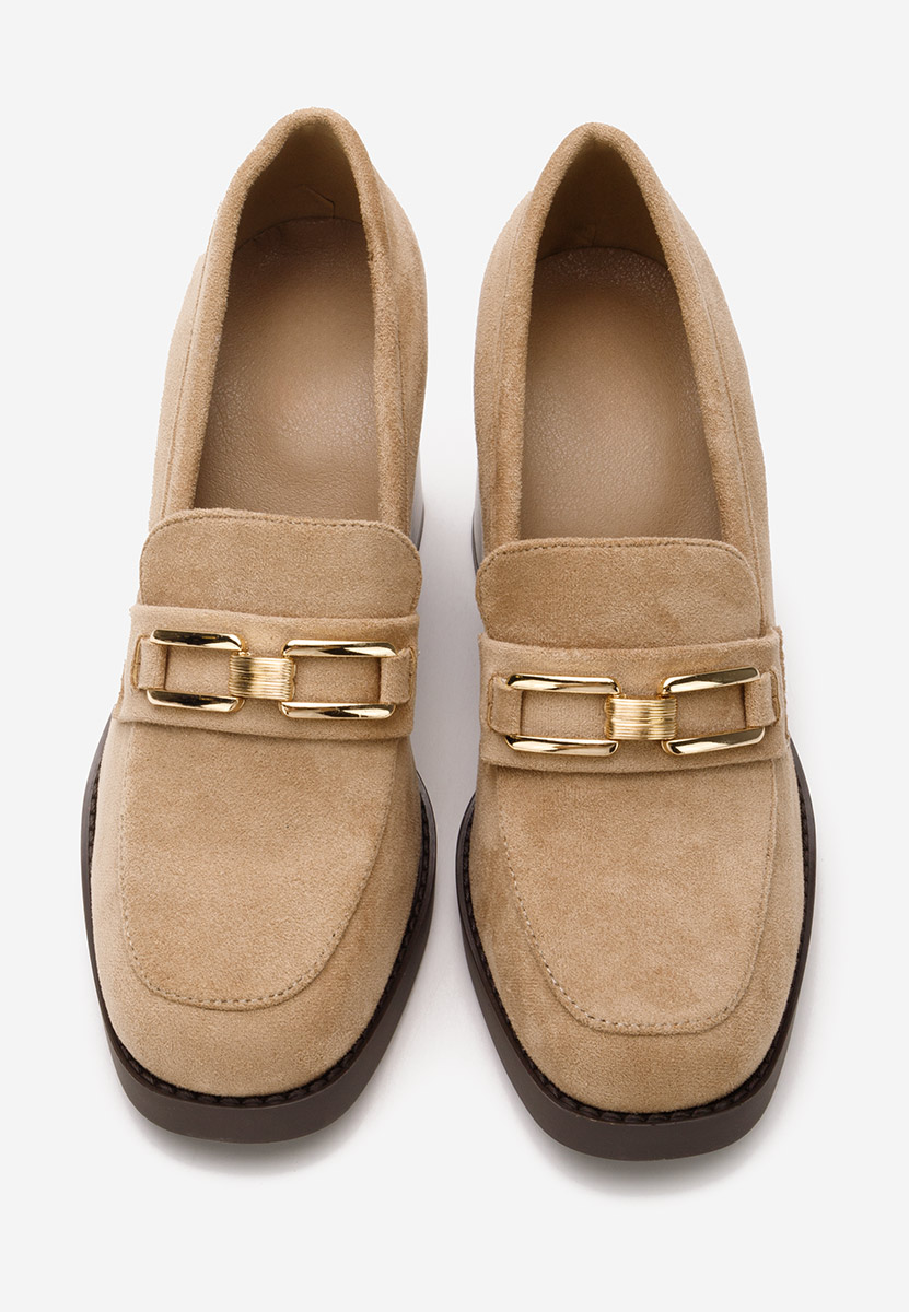 Loafers με τακουνι Akera χακι