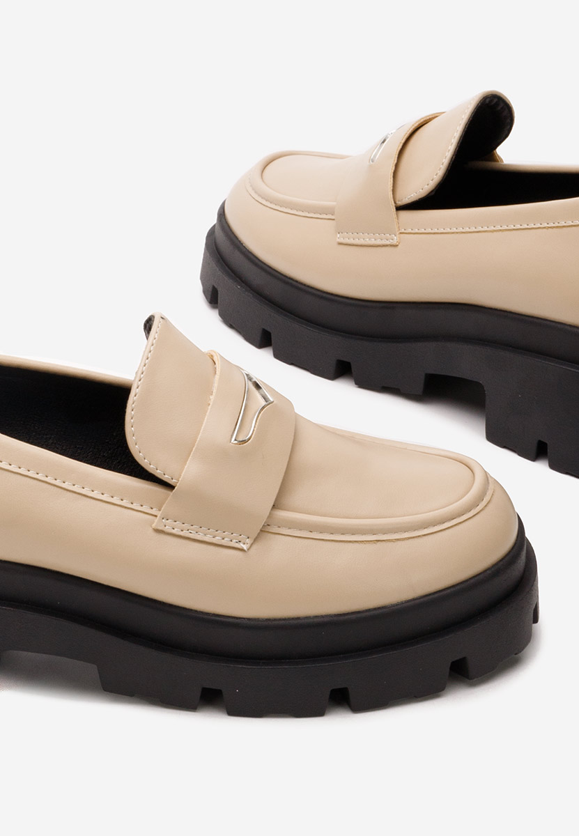 Loafers γυναικεια Aksa μπεζ