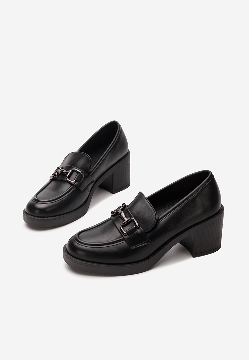 Loafers γυναικεια με τακουνι Odilia μαύρα