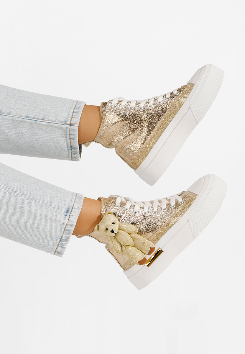 Γυναικεία sneakers αστραγάλο Alisea χρυσο