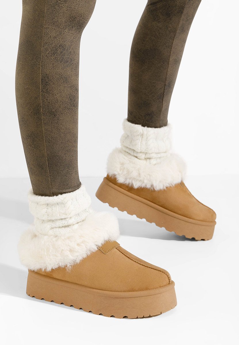 Mποτάκια πλατφόρμα Dorthea ταμπά