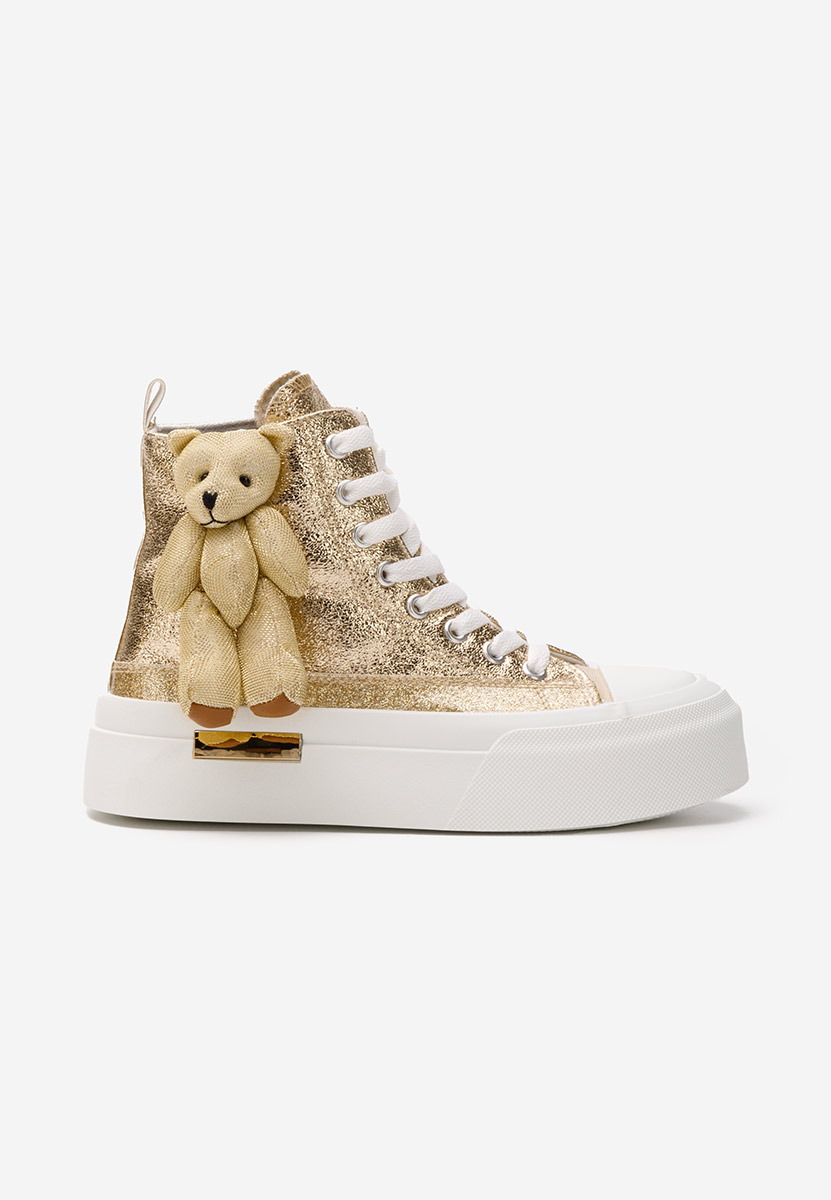 Γυναικεία sneakers αστραγάλο Alisea χρυσο