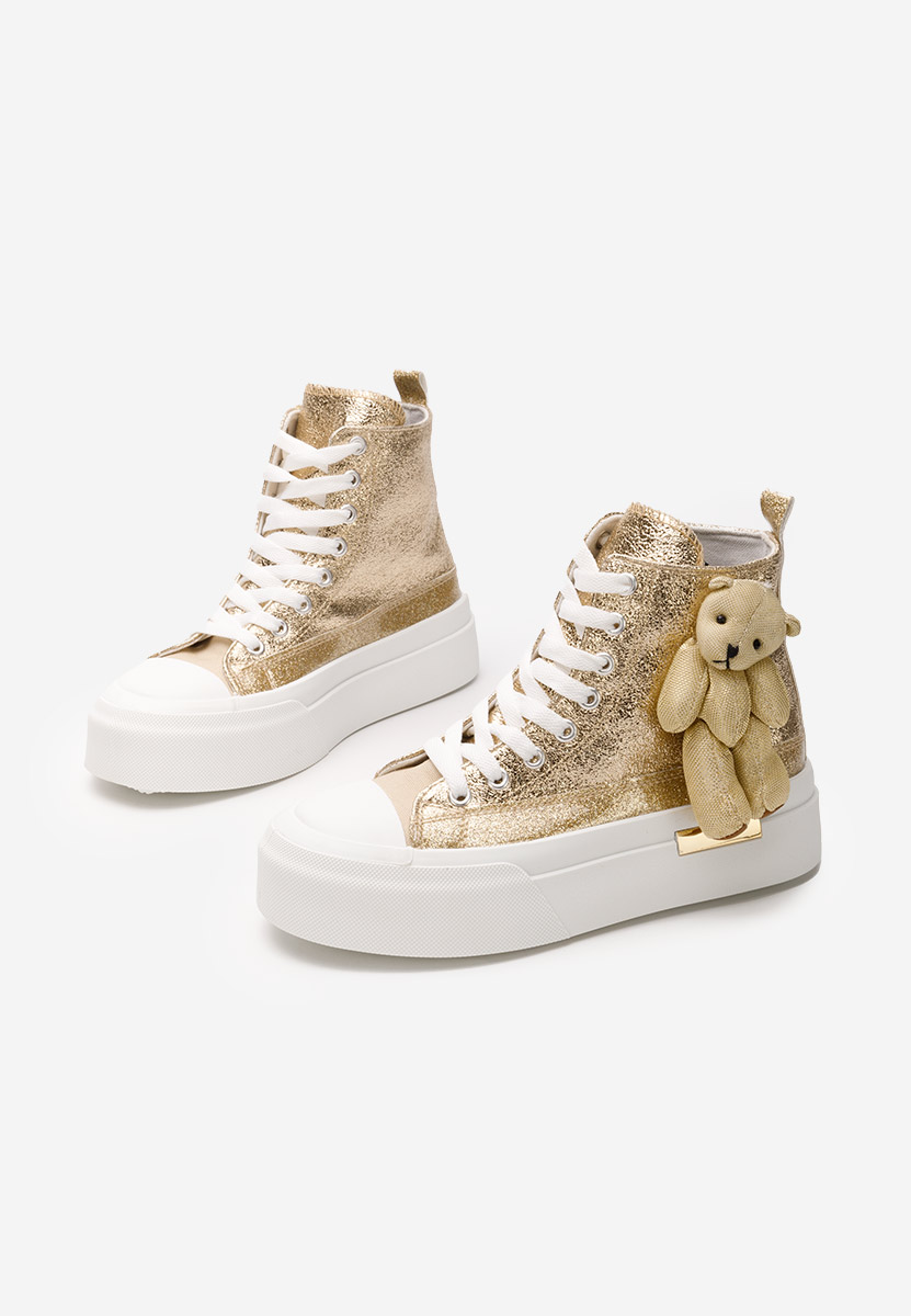 Γυναικεία sneakers αστραγάλο Alisea χρυσο