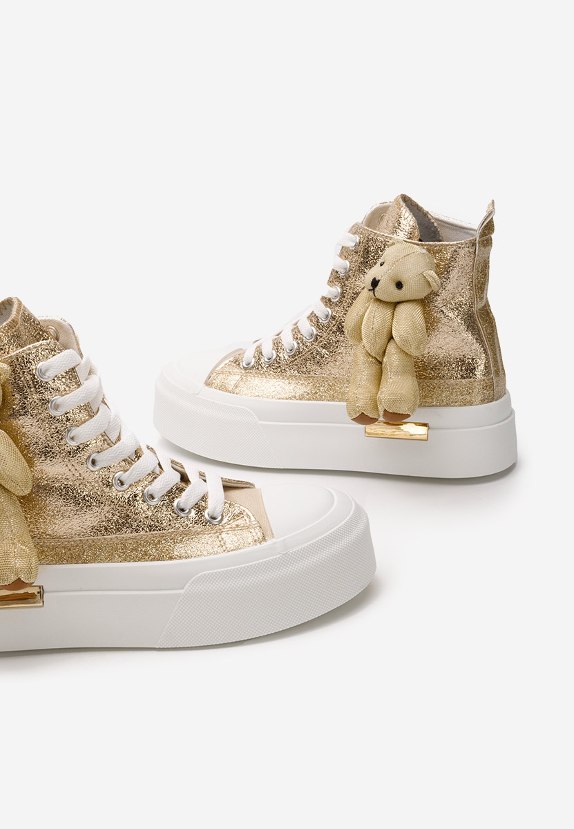 Γυναικεία sneakers αστραγάλο Alisea χρυσο