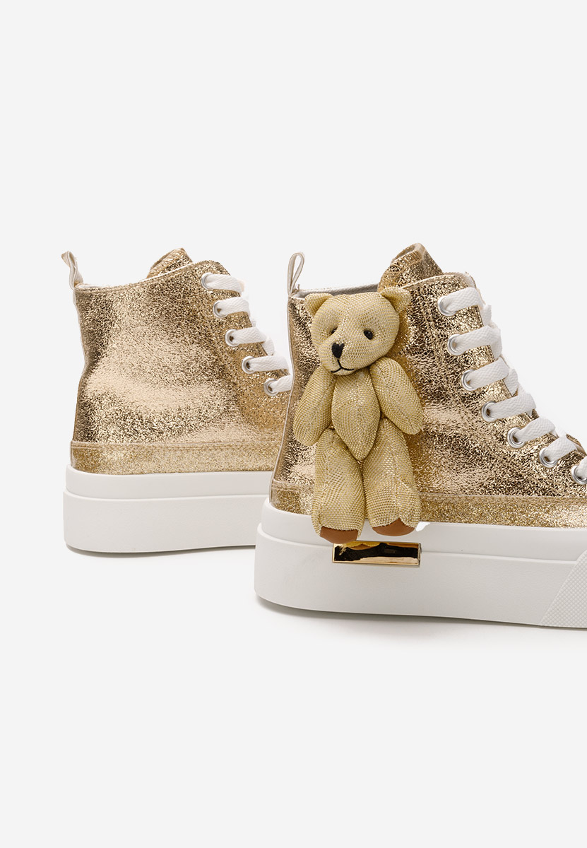 Γυναικεία sneakers αστραγάλο Alisea χρυσο