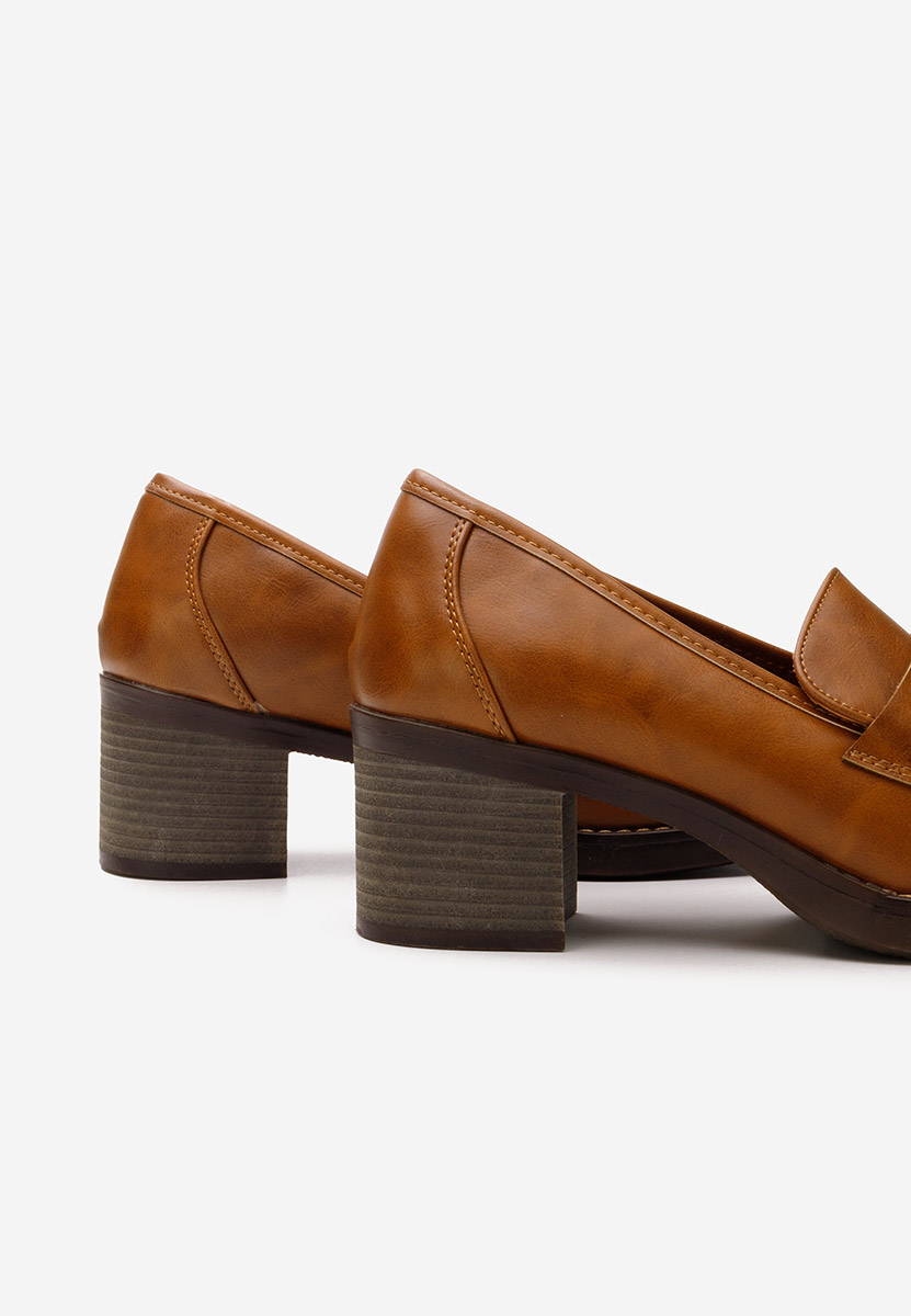 Loafers γυναικεια με τακουνι Darna ταμπά