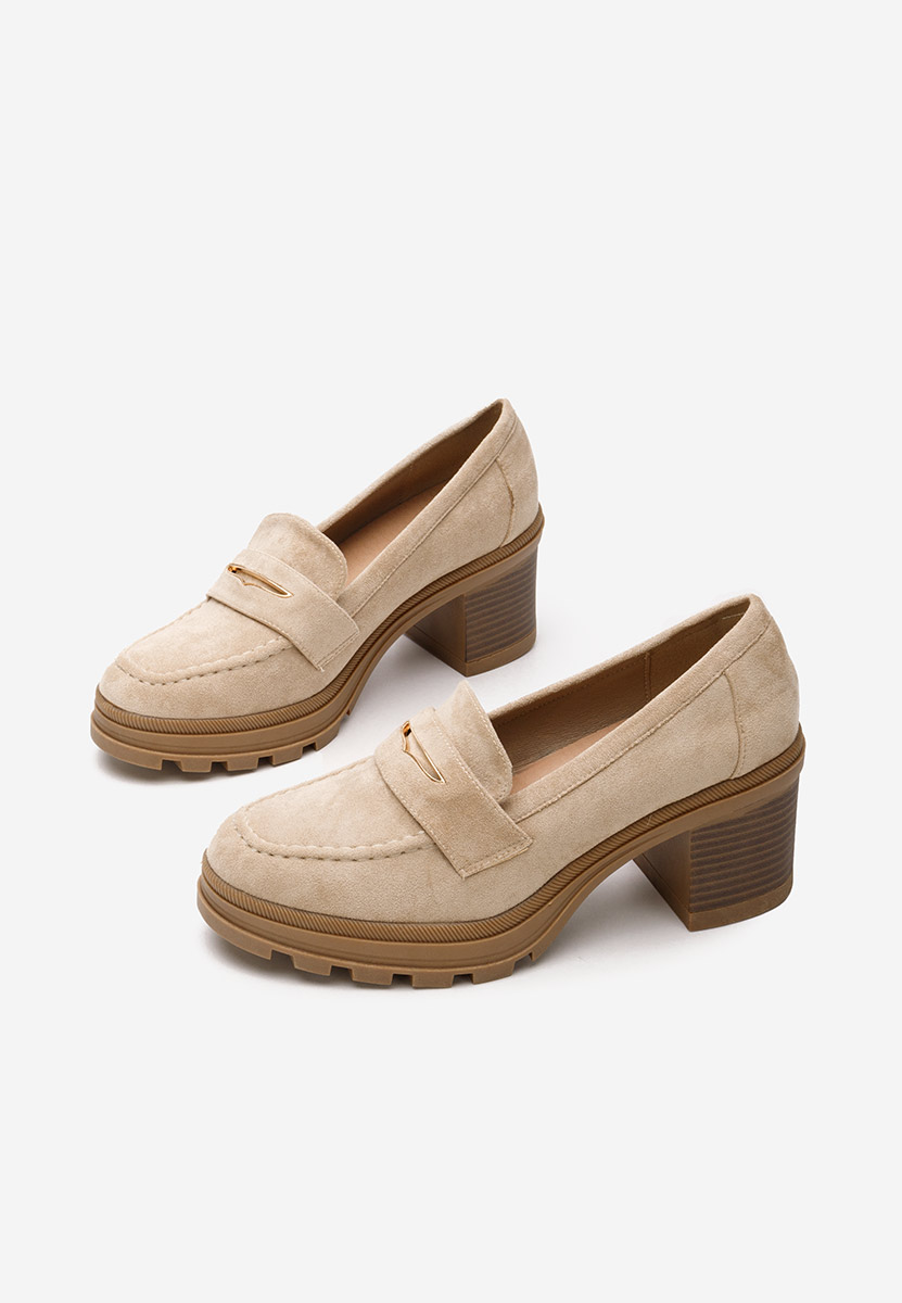 Loafers γυναικεια με τακουνι Patritia χακι