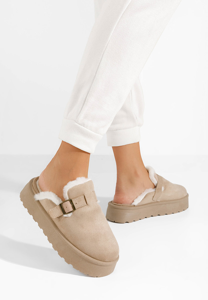 Παντοφλεσ γυναικειεσ χειμερινεσ Aselda χακι