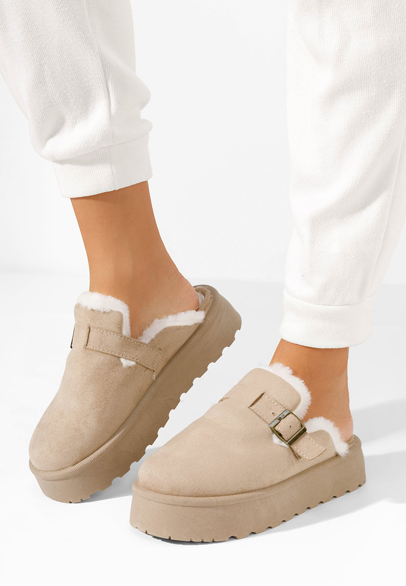 Παντοφλεσ γυναικειεσ χειμερινεσ Aselda χακι