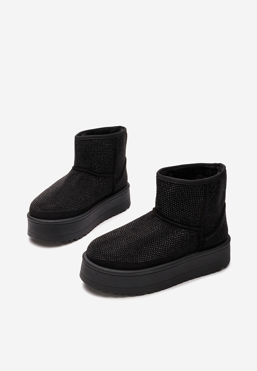 Μπότες τύπου UGG Feyna Μαύρα