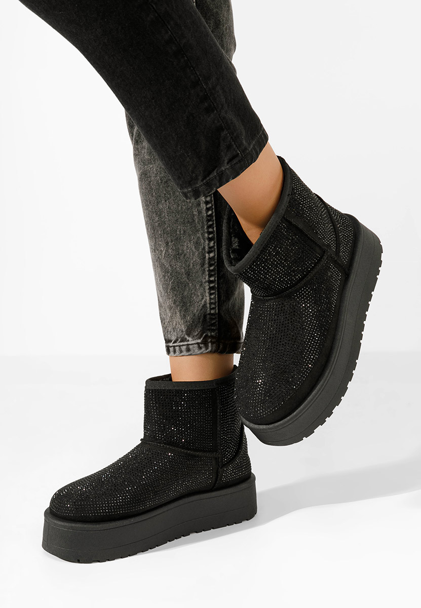 Μπότες τύπου UGG Feyna Μαύρα