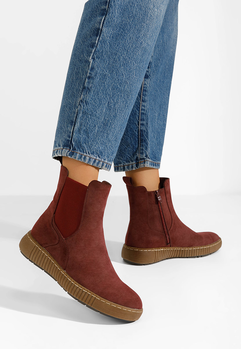 Μποτάκια Chelsea γυναικεία Sheela κοκκινα