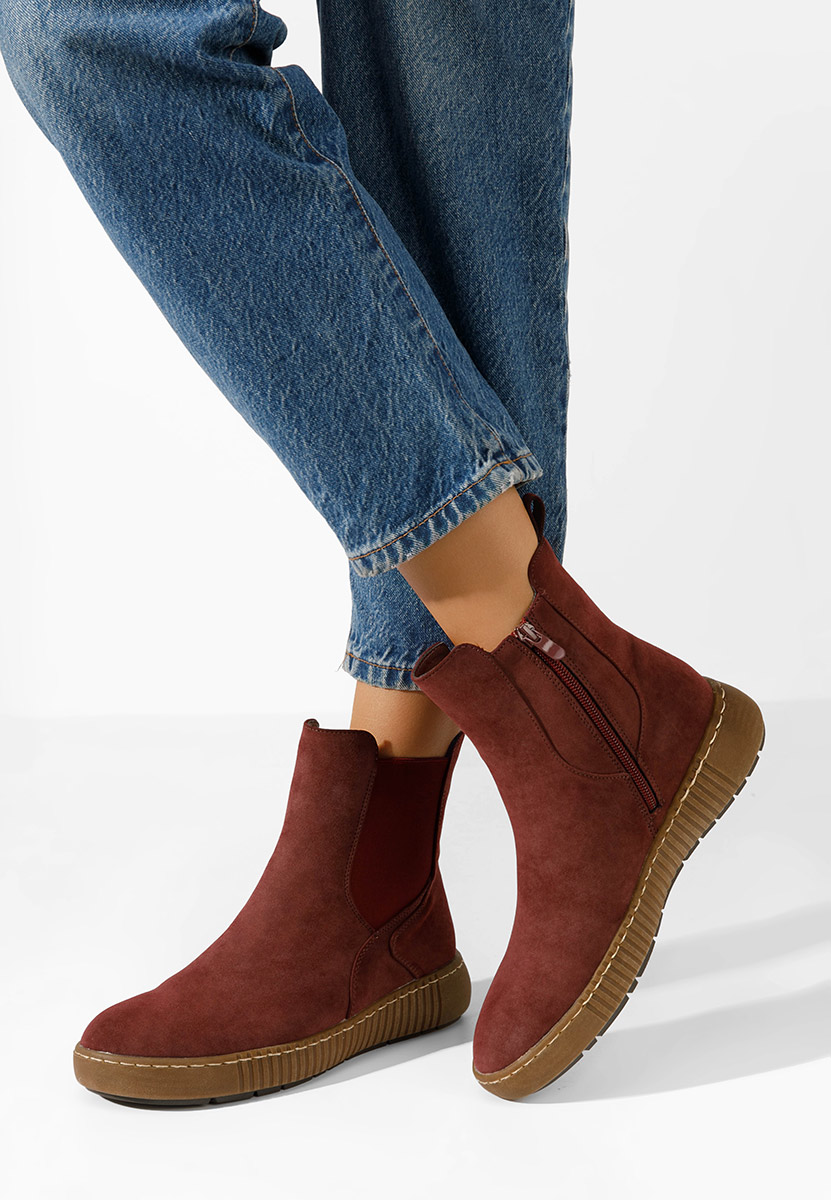 Μποτάκια Chelsea γυναικεία Sheela κοκκινα