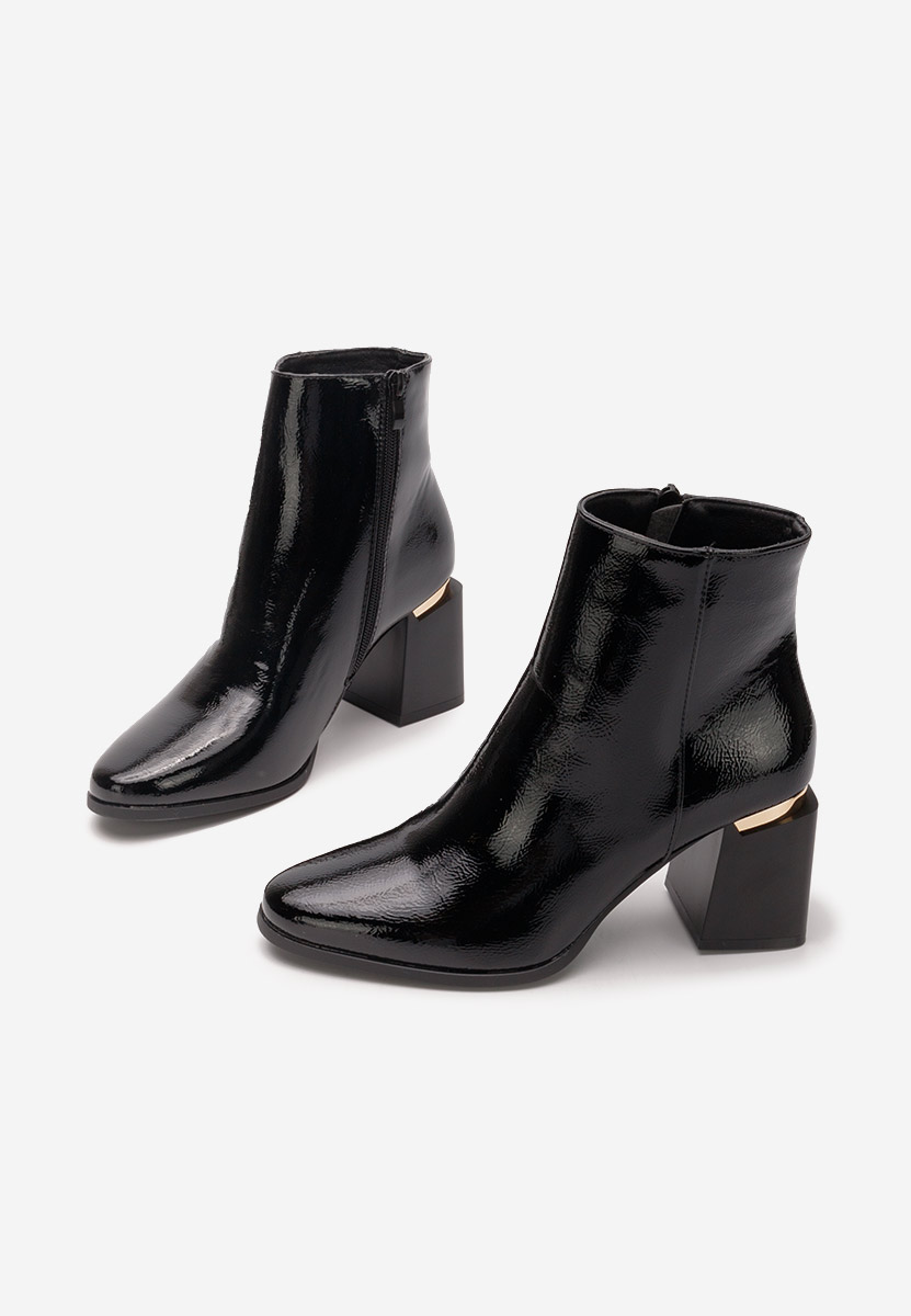 Μποτάκια με χοντρό τακούνι Isora Μαύρα