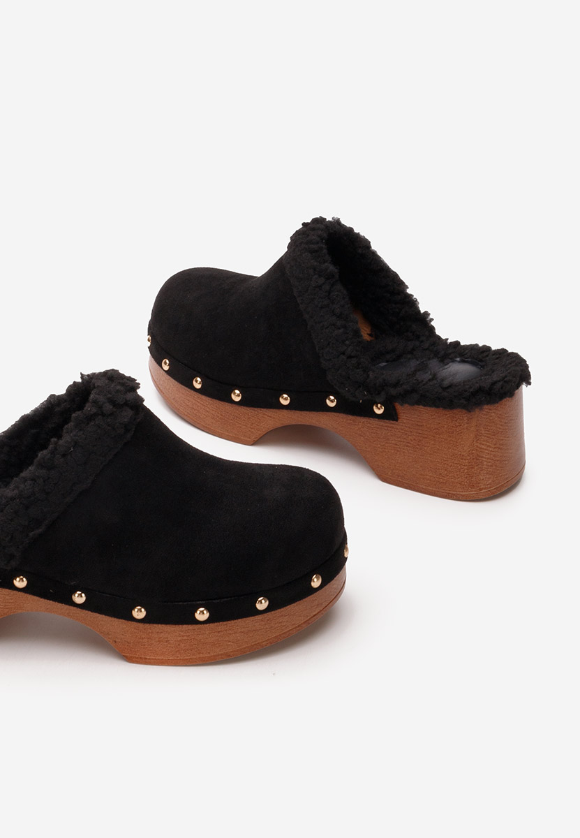 Mules με τακουνι Nancie μαύρα