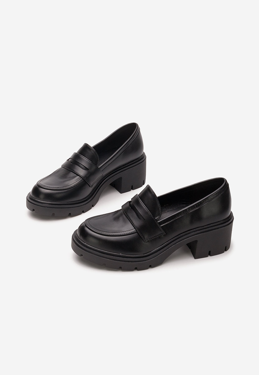 Loafers γυναικεια με τακουνι Corinna μαύρα