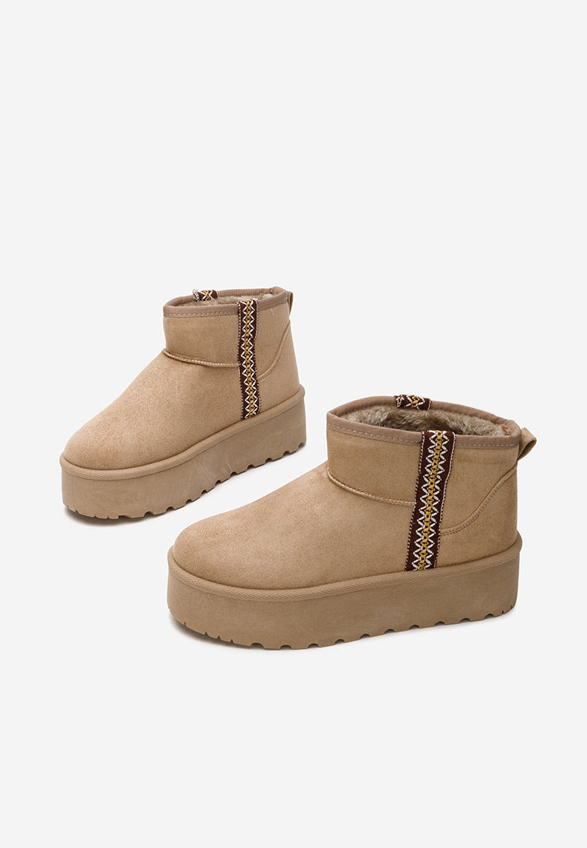 Μπότες τύπου UGG με πλατφόρμα Liley χακι