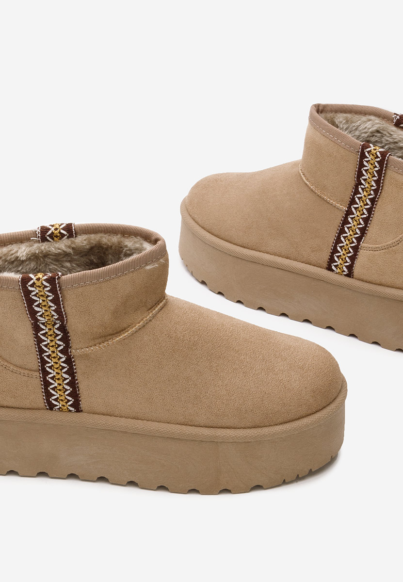 Μπότες τύπου UGG με πλατφόρμα Liley χακι