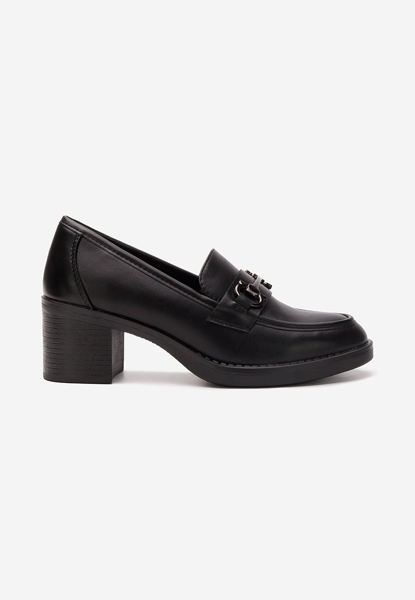 Loafers γυναικεια με τακουνι Darna μαύρα