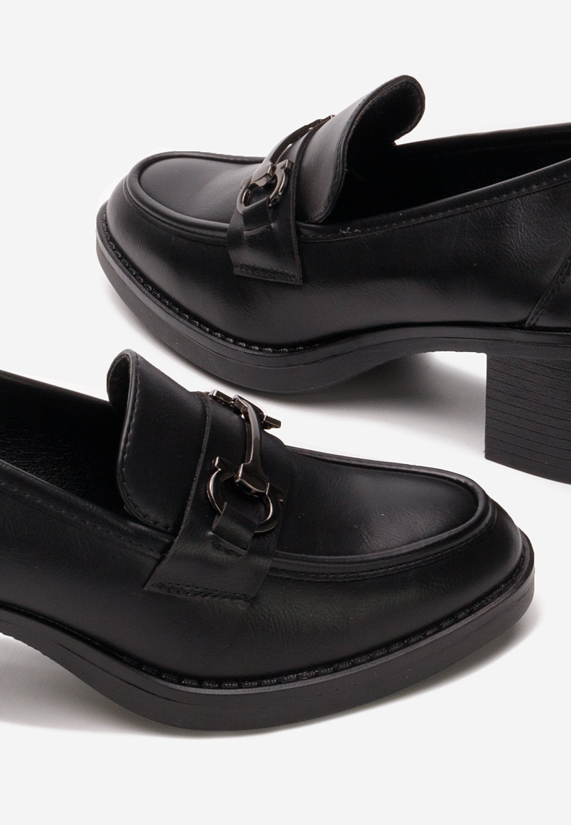 Loafers γυναικεια με τακουνι Darna μαύρα